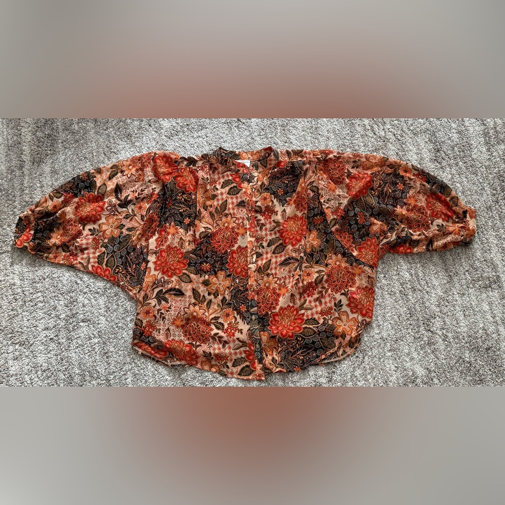 Dress Forum Floral Blouse in Red and Black